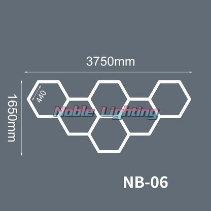 DecorBites™ Hexagon LED Ceiling Light for Barbershop and Garage Hair Salon