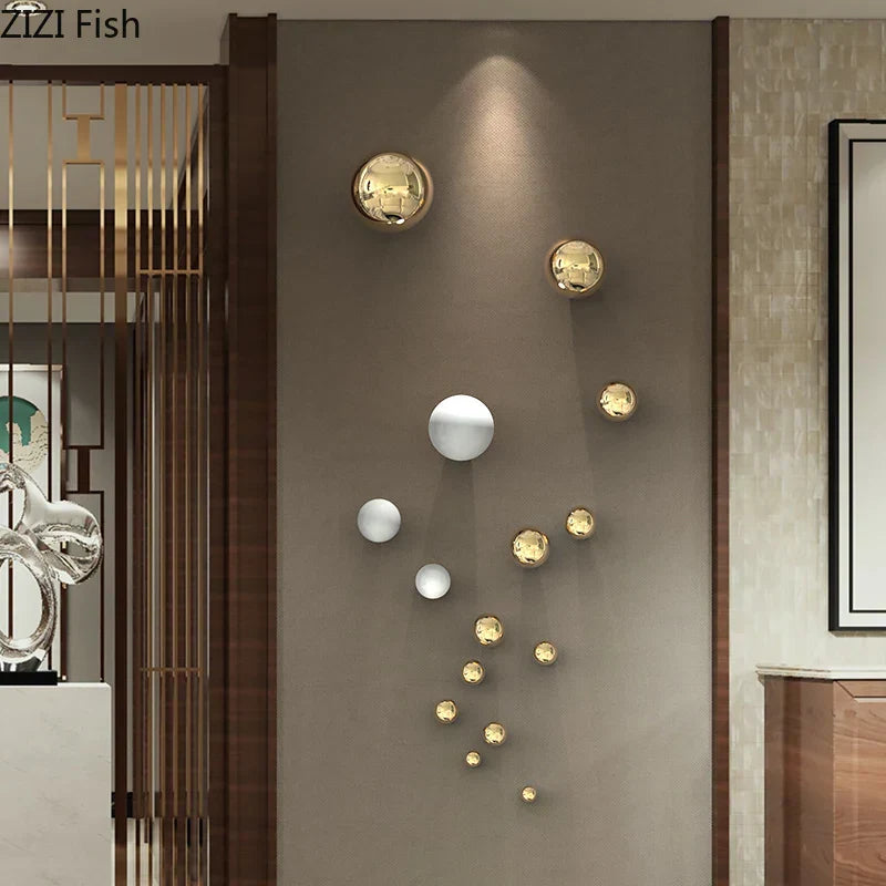 ™ Gold Ball Wall Hanging Ornaments Spherical Crafts Room Decor Display Pendants