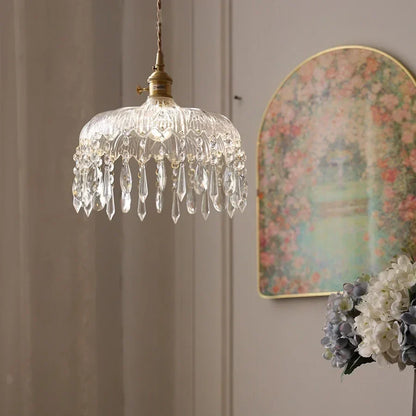 DecorBites™ Crystal Glass LED Pendant Lamp: Modern Luxury Interior Lighting for Home Decor