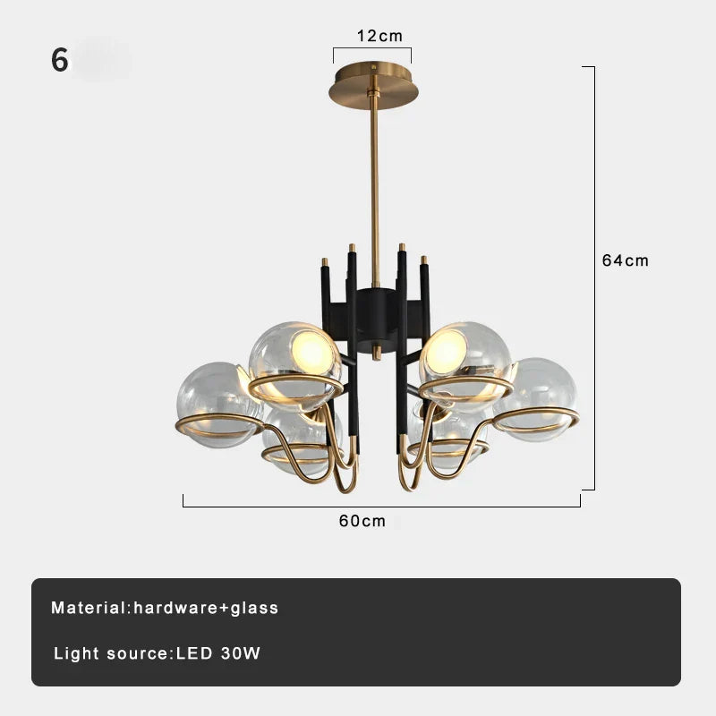 DecorBites™ Glass Ball Pendant Light Fixture for Luxury Living Room Decor
