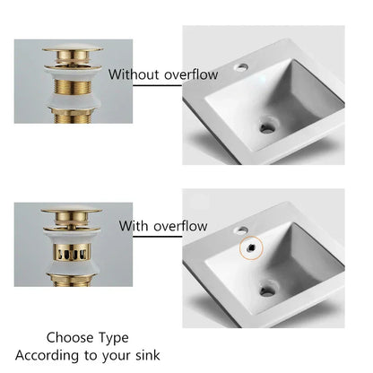 DecorBites™ Black Gold Pop Up Drain for Sink - Faucet Accessory Kit