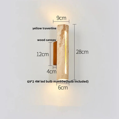 DecorBites™ LED Wall Lights for Dining Room Stair Bedroom Stone Terrazzo Wood - Wabi Sabi Aesthetic