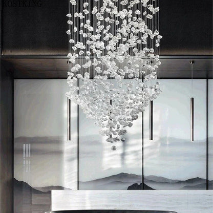 DecorBites™ Crystal Chandelier: Modern Staircase & Lobby LED Lighting for Luxury Décor