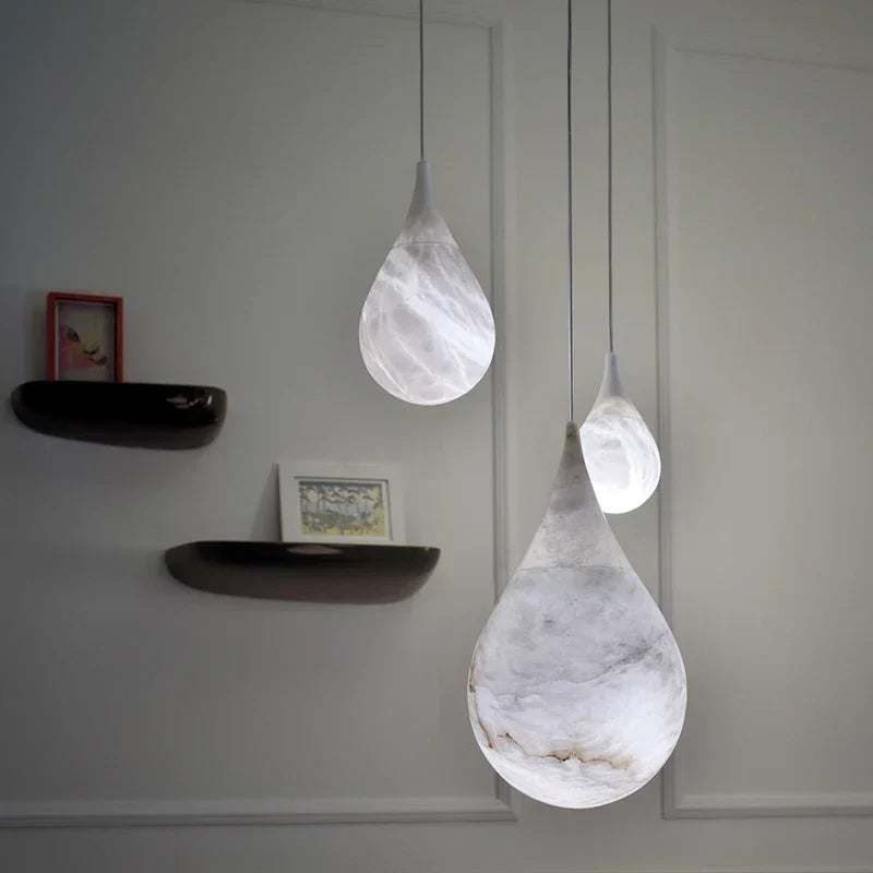 DecorBites™ Alabaster Marble Pendant Lights for Luxury Dining Room, Kitchen & Bar Décor