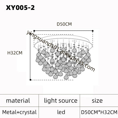 DecorBites™ Crystal Chandelier: Modern Luxury LED Ceiling Lamp for Living Room and Bedroom