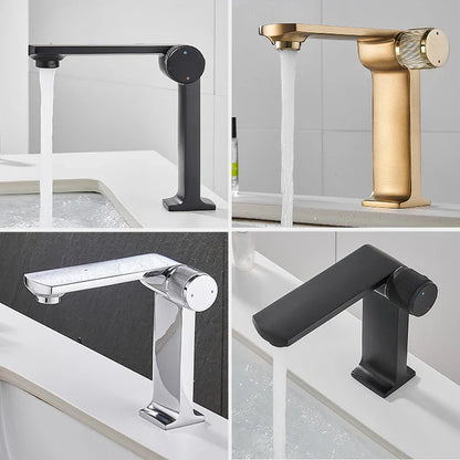 DecorBites™ Black Gold Basin Faucet Deck Mounted Mixer Tap for Modern Bathroom Sink