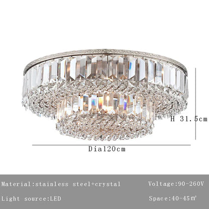 ™ Large Crystal Chandelier Chrome Hanging Lamp for Dining Room Decor