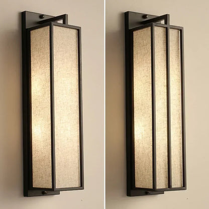 DecorBites™ Chinese Style Iron Art Wall Lamp with Linen Cloth Cover