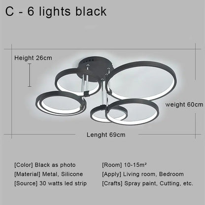 ™ LED Ceiling Chandelier Remote Control Living Room Bedroom Kitchen Lamp White