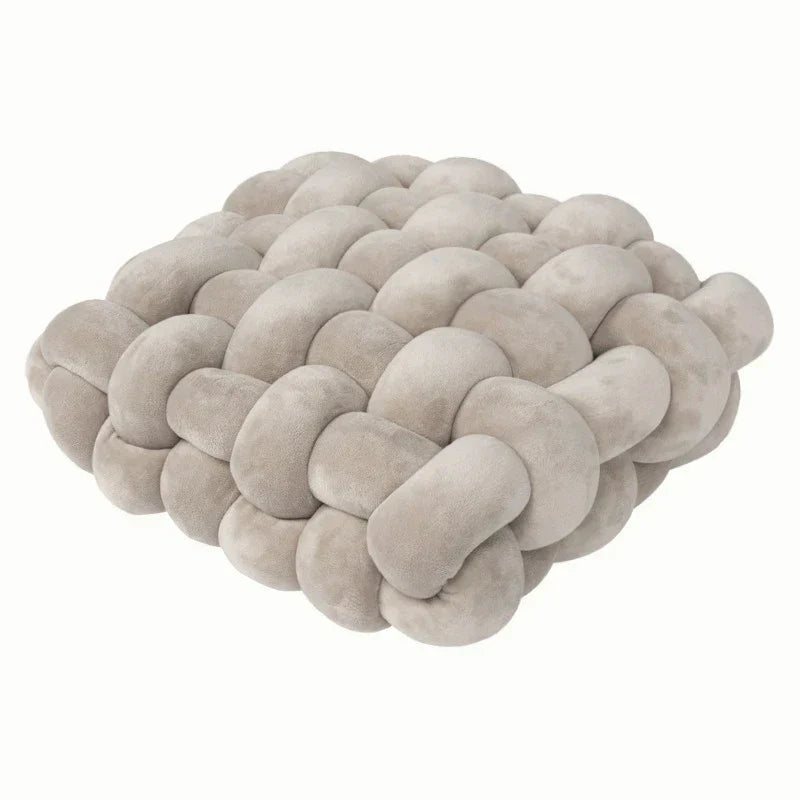 ™ Knot Square Pillows: Handmade Decor for Living Room, Bedroom, Office in Grey