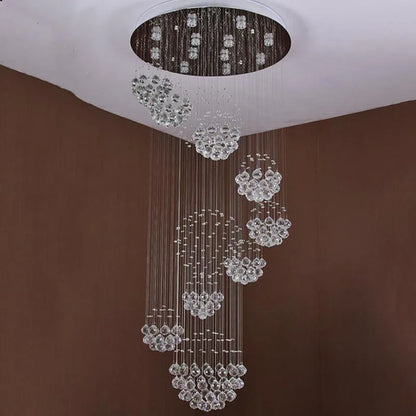 DecorBites™ Crystal LED Chandelier for Large Villa Ceiling Lights & Elegant Home Decor