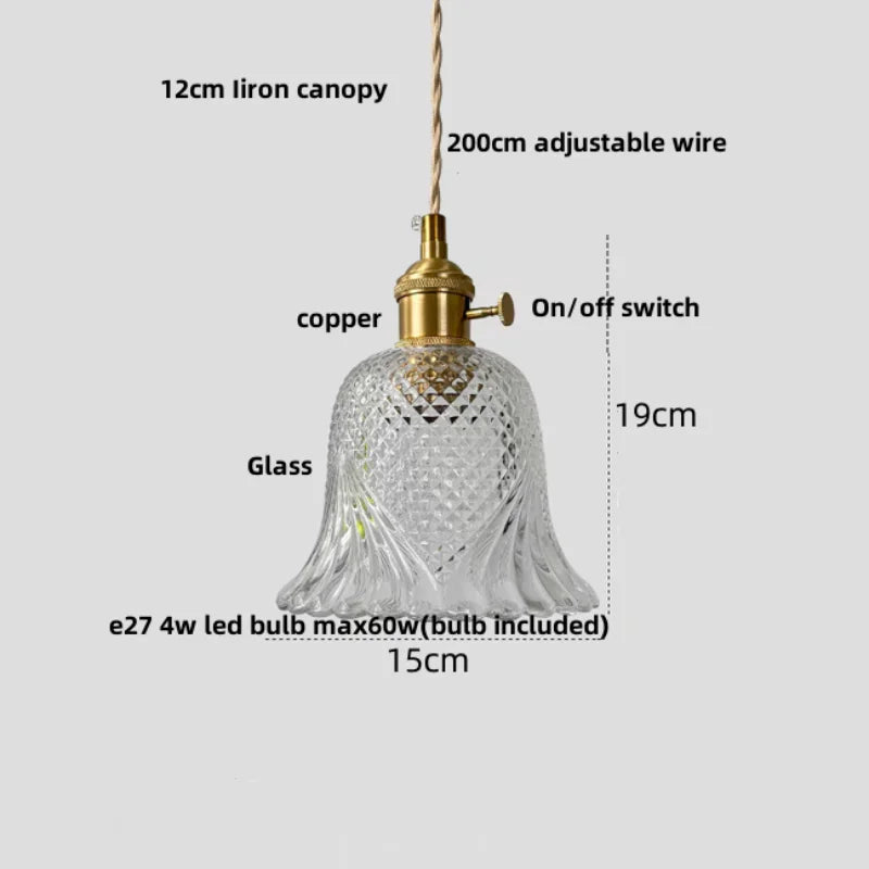 DecorBites™ Clear Glass LED Pendant Light: Modern Nordic Home Lighting Fixture