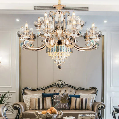 DecorBites™ Crystal Candle Chandelier: Modern European Living Room Lighting