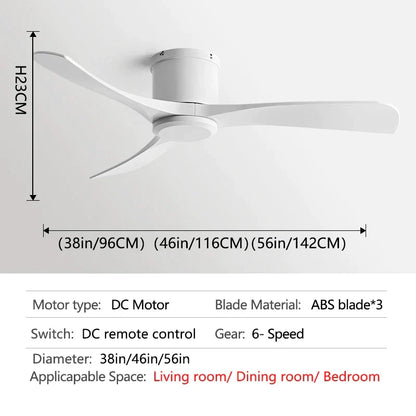 DecorBites™ Black DC Motor Ceiling Fan Remote Control 35W for Home Restaurant