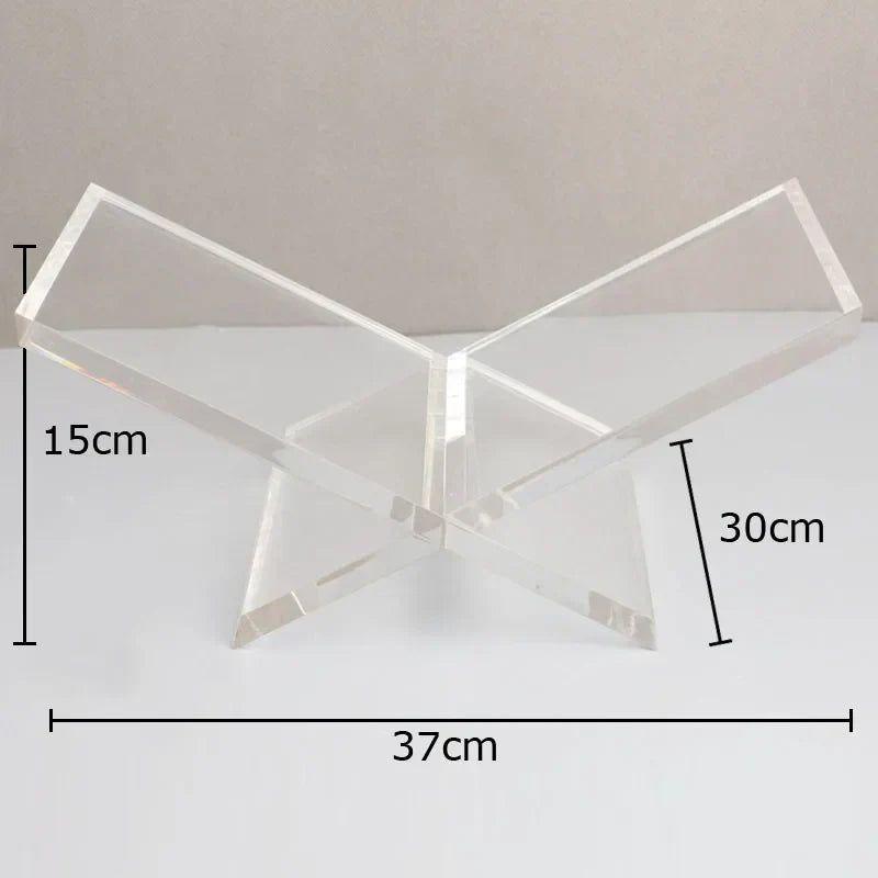 DecorBites™ Acrylic Bookshelf Marble Base Organizer Modern Home Decor Shelf Magazine Holder