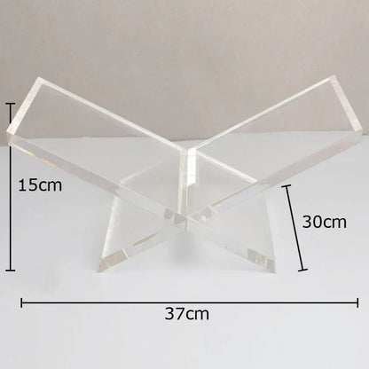 DecorBites™ Acrylic Bookshelf Marble Base Organizer Modern Home Decor Shelf Magazine Holder