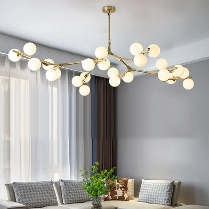 DecorBites™ Glass Balls LED Chandelier: Molecular Living Decoration, Modern Branches Pendant Lighting Fixtures.