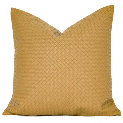 DecorBites™ Geometric Faux Leather Throw Pillow Cover - Modern Luxury Pillowcase