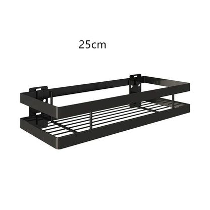 DecorBites™ Black SUS 304 Bathroom Shelf Shower Storage Basket Holder for Shampoo & Bath Essentials