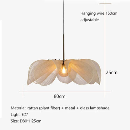 DecorBites™ Bohemian LED Fabric Flower Chandelier for Dining Table Lamp and Room Decor
