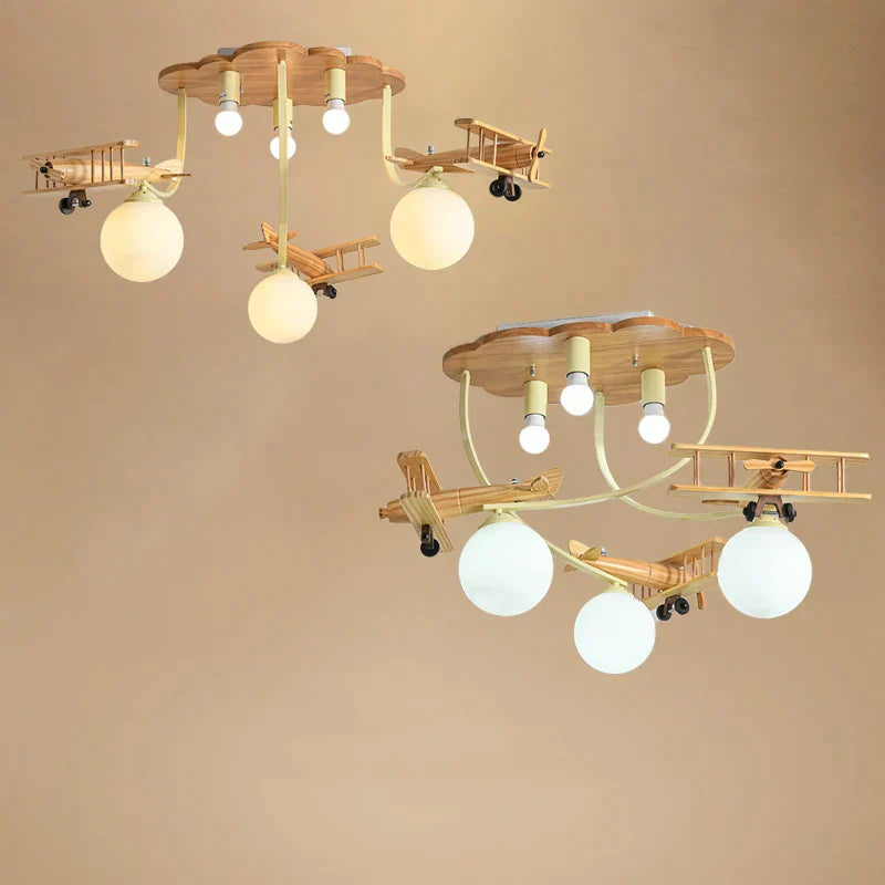 DecorBites™ Airplane Chandelier Light for Nursery Room Kid's Bedroom Ceiling LED E27