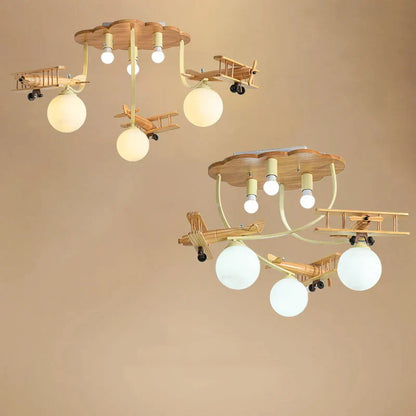 DecorBites™ Airplane Chandelier Light for Nursery Room Kid's Bedroom Ceiling LED E27