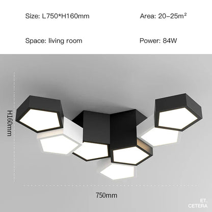 DecorBites™ Black White Diamond LED Ceiling Chandelier for Modern Home and Office