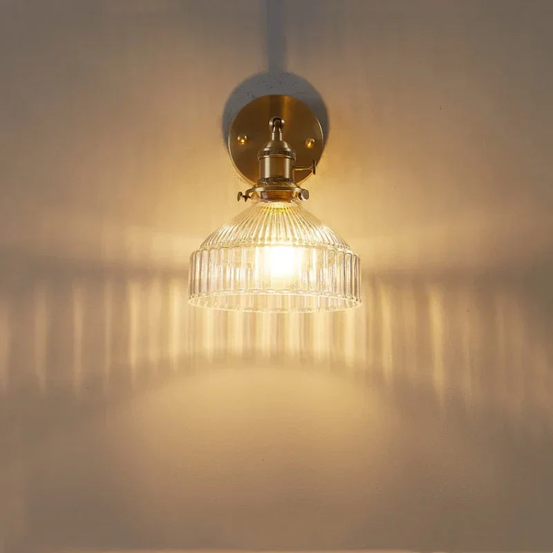 DecorBites™ Clear Glass Copper Socket LED Wall Lamp with Pull Chain Switch