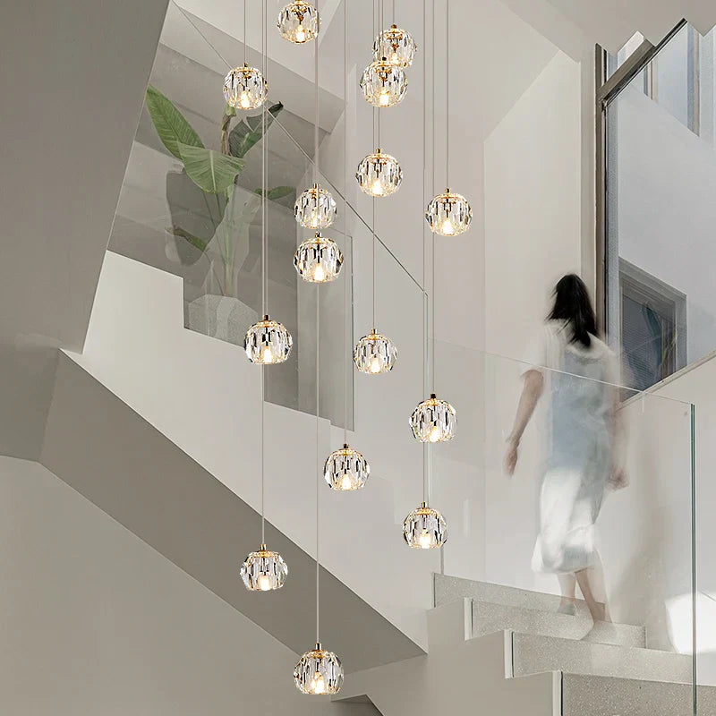 DecorBites™ Crystal Stair Football Shaped Chandelier with G9 Lights