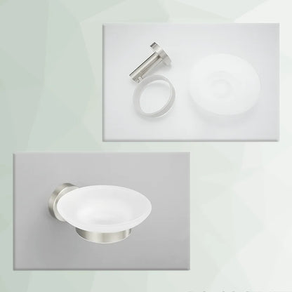 DecorBites™ Brushed Nickel Stainless Steel Bathroom Hardware Set Towel Bar Ring Holder Robe Hook
