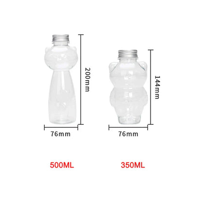 DecorBites™ Cute Cat Beverage Bottle for Milk Tea Coffee Juice Portable Drinking Cup