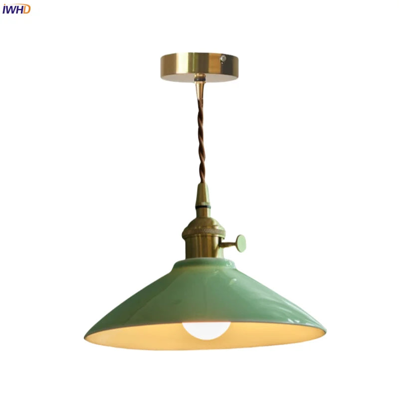 ™ Green Ceramic Vintage LED Pendant Lighting for Home Decor and Ambiance