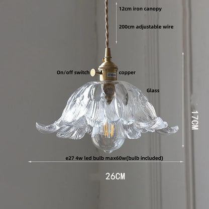 DecorBites™ Green Glass LED Pendant Lights with Walnut Wood Hanging Lamp