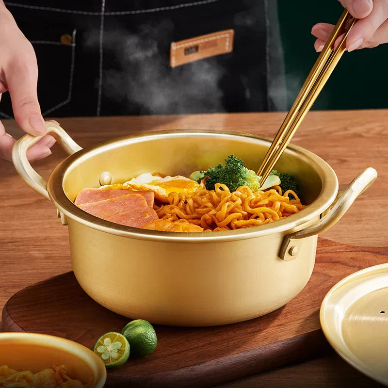 DecorBites™ Korean Ramen Noodle Cooker Pot Hot Cooking Instant Stew Lid Pan Stockpot