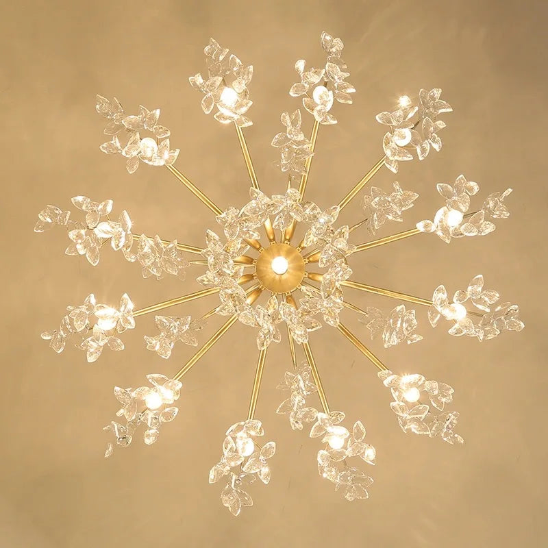 DecorBites™ Crystal Chandelier: Modern Luxury LED Branch Lighting for Living Room & Bedroom
