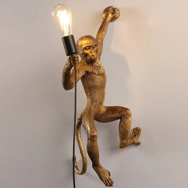DecorBites™ 3 Monkeys Pendant Chandelier - Black White Resin - High-end Indoor LED Decor