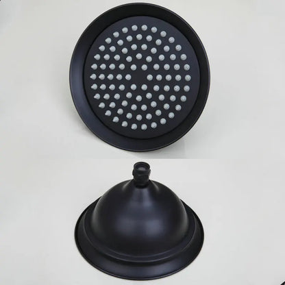 DecorBites™ 8" Black Rain Shower Head Set with Hand Spray and Mixer Faucet