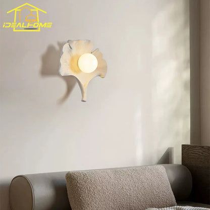 DecorBites™ Ginkgo Biloba Resin Wall Lamp LED Art Decor for Bedroom & Living Room