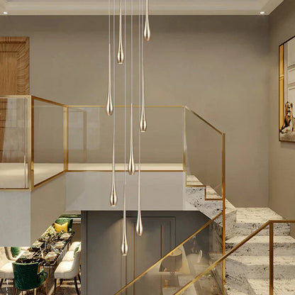 DecorBites™ Gold-Plated LED Chandelier for Luxury Living Room and Restaurant