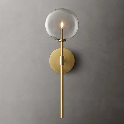 DecorBites™ Clear Glass Ball Long Wall Sconce - Retro Style for Living Room, Bedroom, Kitchen