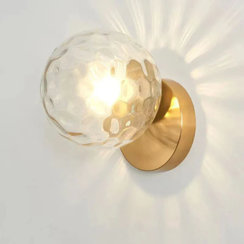 ™ Gold Glass Ball LED Wall Light for Living Room Bedroom Bathroom Decor