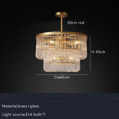 DecorBites™ Brass Glass Bar Chandelier 2025: Minimalist Luxury Hanglamp for Living Room