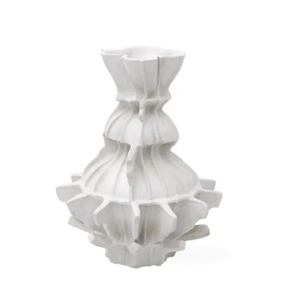DecorBites™ Abstract Pleated Gear Resin Flower Vase - Home Decoration & Arrangement