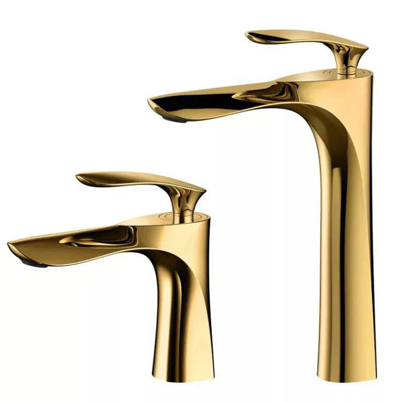 ™ Gold Basin Mixer Tap High Golden Waterfall Faucet for Washbasin and Toilet