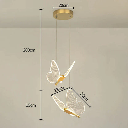 DecorBites™ Gold LED Butterfly Pendant Lights for Home Staircase, Living Room, Bedroom Chandeliers