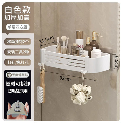 DecorBites™ Corner Shelf Organizer: Wall Mounted Storage Rack for Bathroom and Kitchen