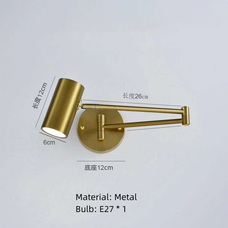 DecorBites™ LED Rotatable Wall Lamp Gold Black White Metal Sconce E27 Bulb