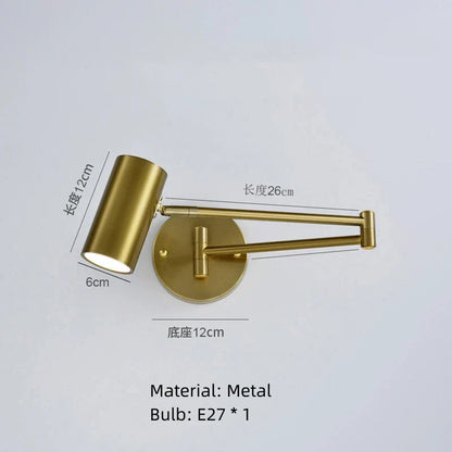 DecorBites™ LED Rotatable Wall Lamp Gold Black White Metal Sconce E27 Bulb
