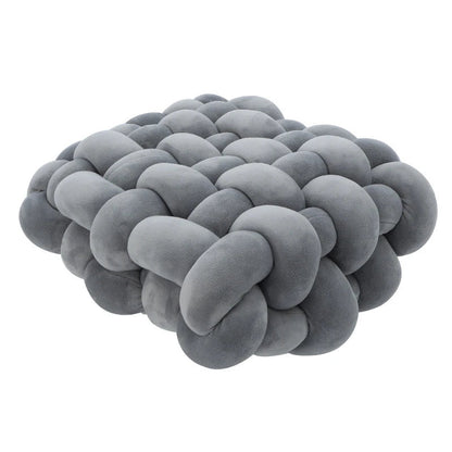 ™ Knot Square Pillows: Handmade Decor for Living Room, Bedroom, Office in Grey