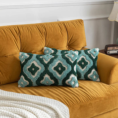 DecorBites™ Boho Tufted Geometric Cotton Canvas Pillow Covers